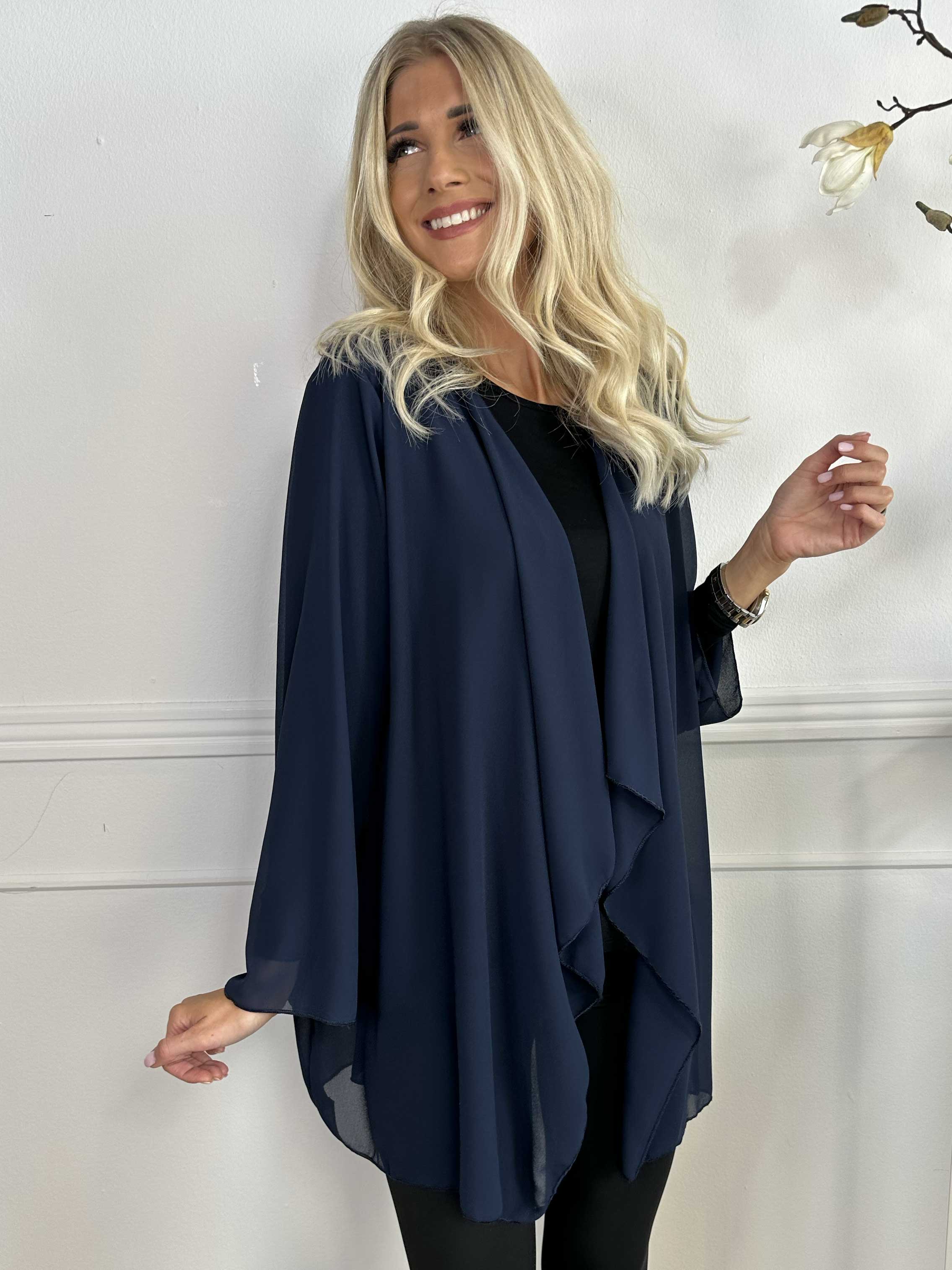 Layla - Kort let cardigan i chiffon